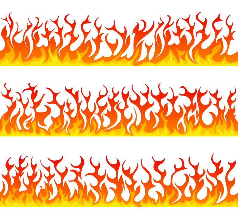 抽象矢量现代燃烧的火焰设计