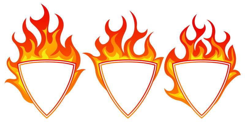 抽象矢量现代火焰元素设计插图