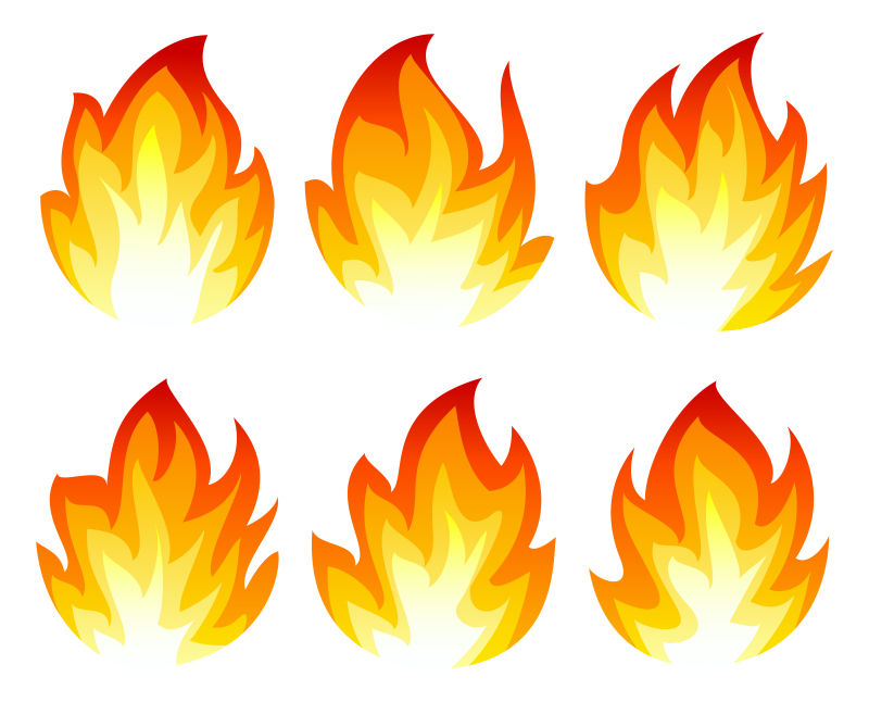 抽象矢量火焰设计插图元素