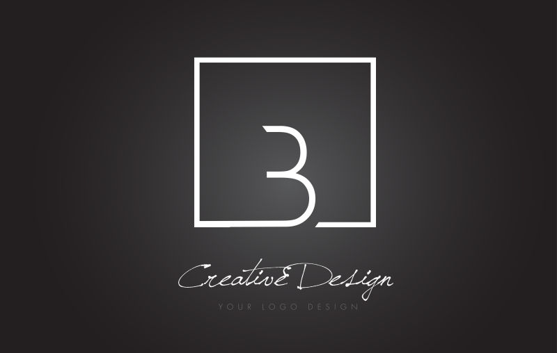 创意矢量方框元素的字母b标志设计