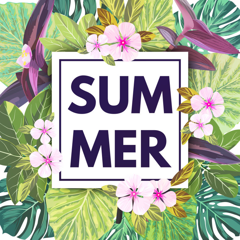 创意矢量现代夏季主题平面海报设计