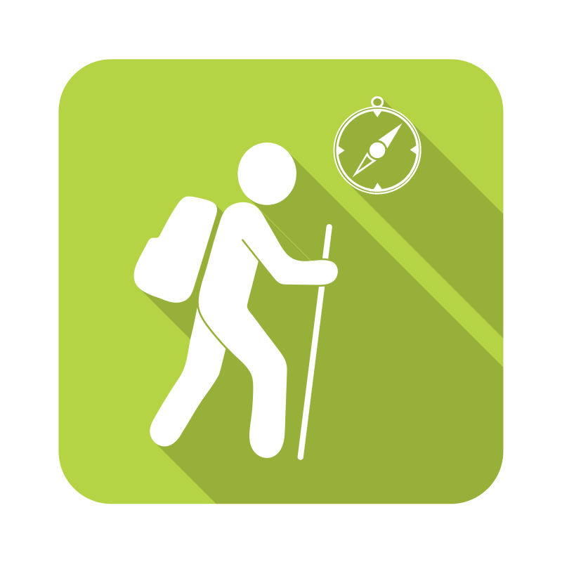 创意矢量徒步旅行主题图标设计
