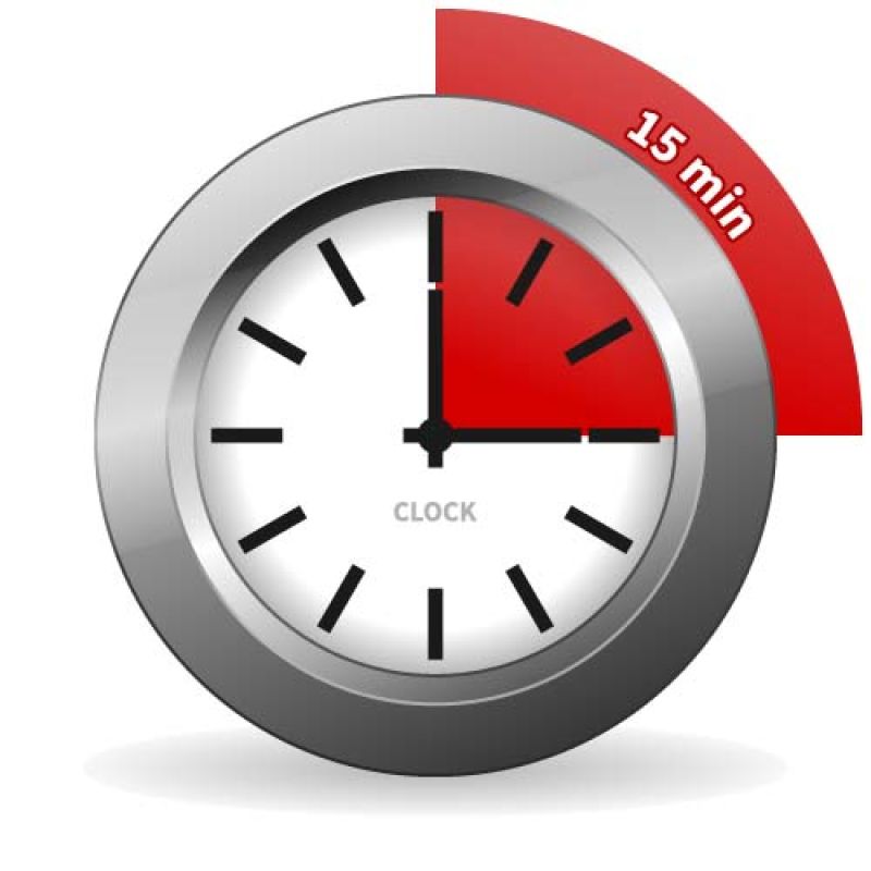 抽象矢量现代红色15分钟区域的时钟插图设计