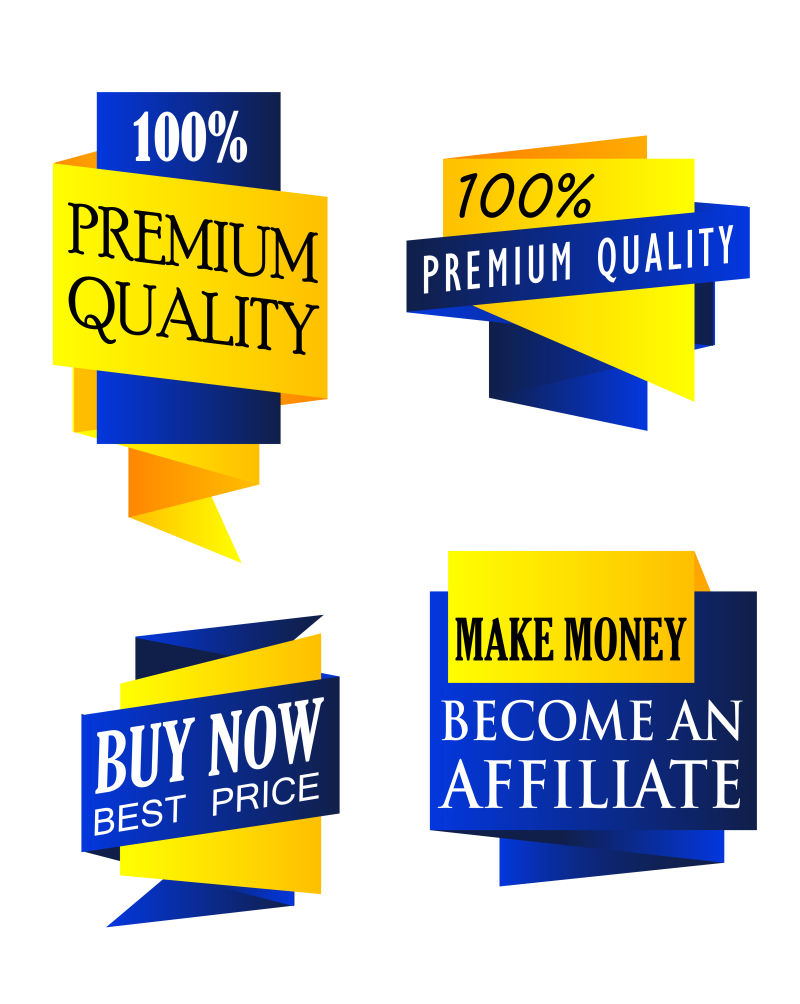 抽象矢量现代黄蓝色的销售标签设计