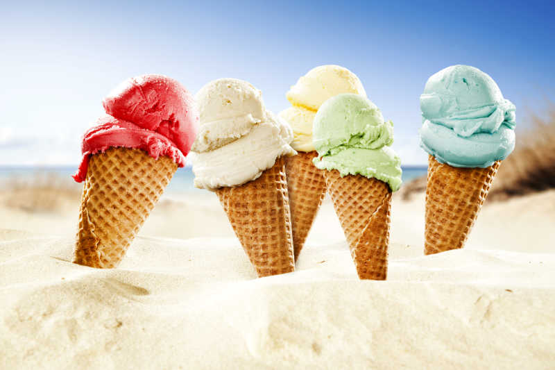 热带沙滩冰淇淋