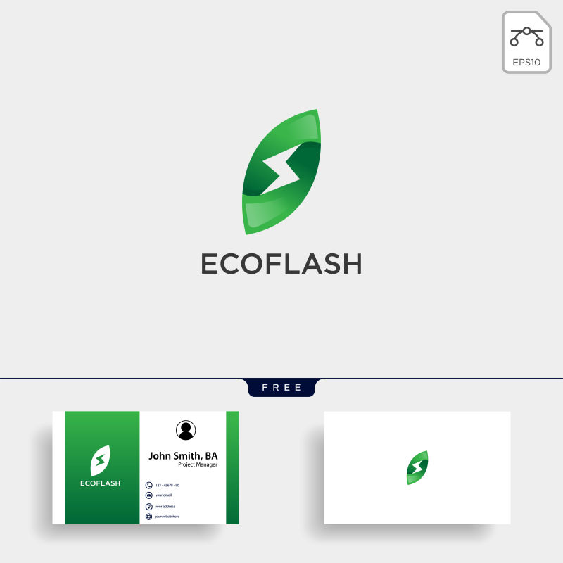 flash-nature-leaf-simple logo模板矢量插图图标元素