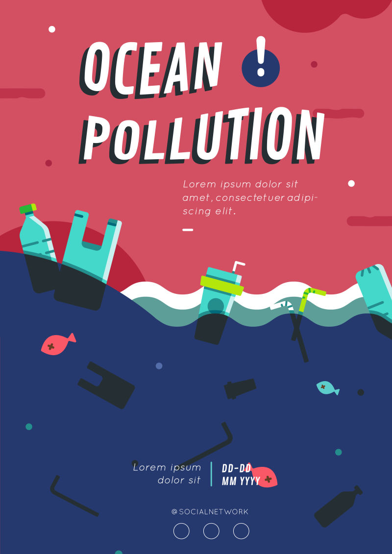 海洋污染海报布局