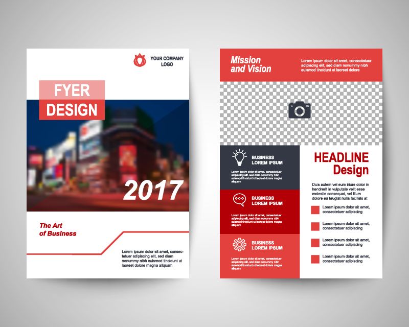 红色抽象展布模板-小册子背景-小册子有封面-矢量设计在A4大小的商业年度报告
