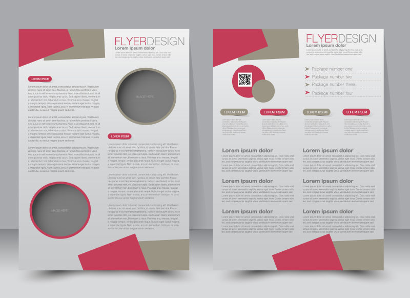 传单模板商业手册可编辑的A4海报设计教育介绍网站杂志封面红色和棕色