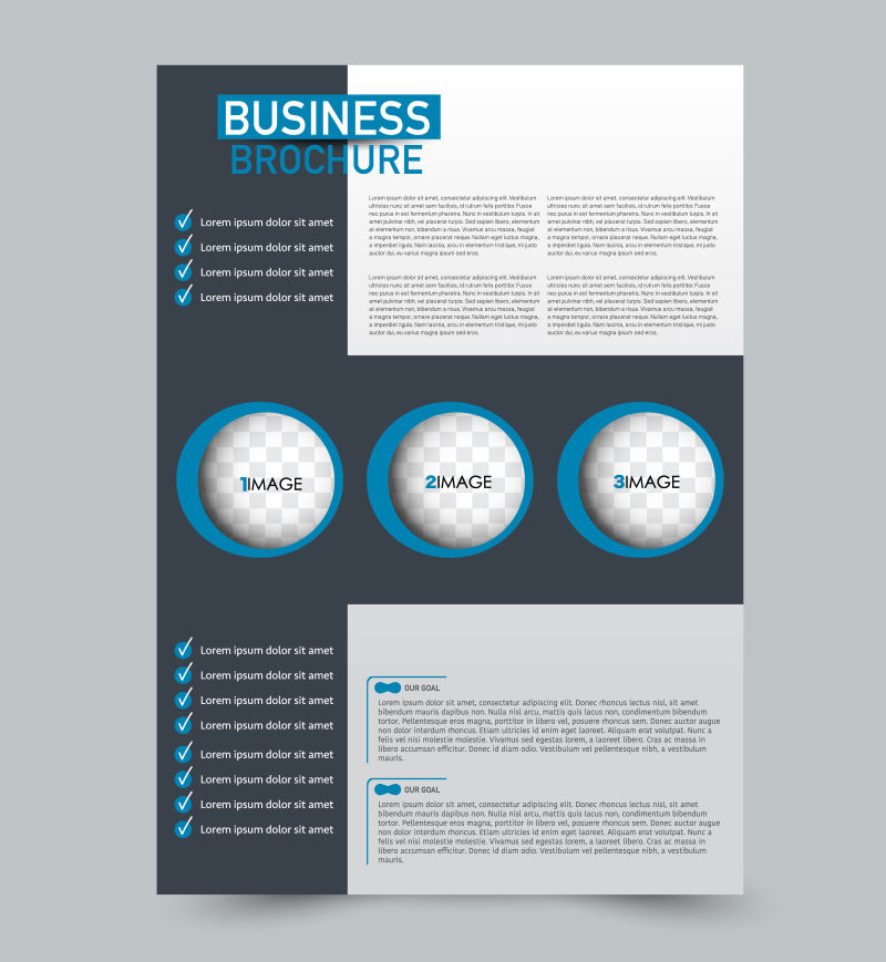 蓝色矢量传单模板抽象小册子设计年度报告包括背景商业教育广告可编辑插图