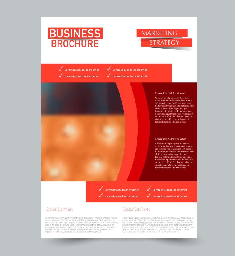 红色矢量传单模板抽象小册子设计年度报告包括背景商业教育广告可编辑插图