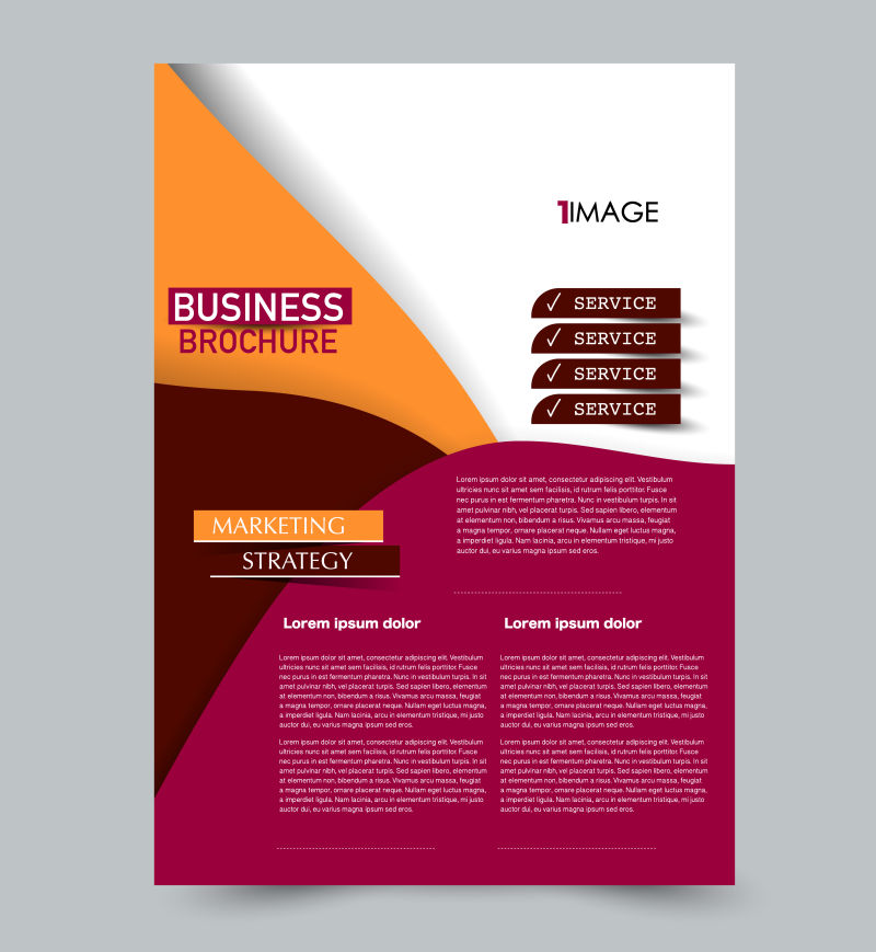 橙色和红色矢量传单模板抽象小册子设计年度报告包括背景商业教育广告可编辑插图