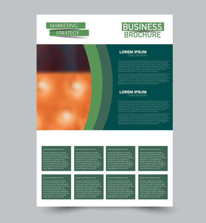 绿色矢量传单模板抽象小册子设计年度报告包括背景商业教育广告可编辑插图