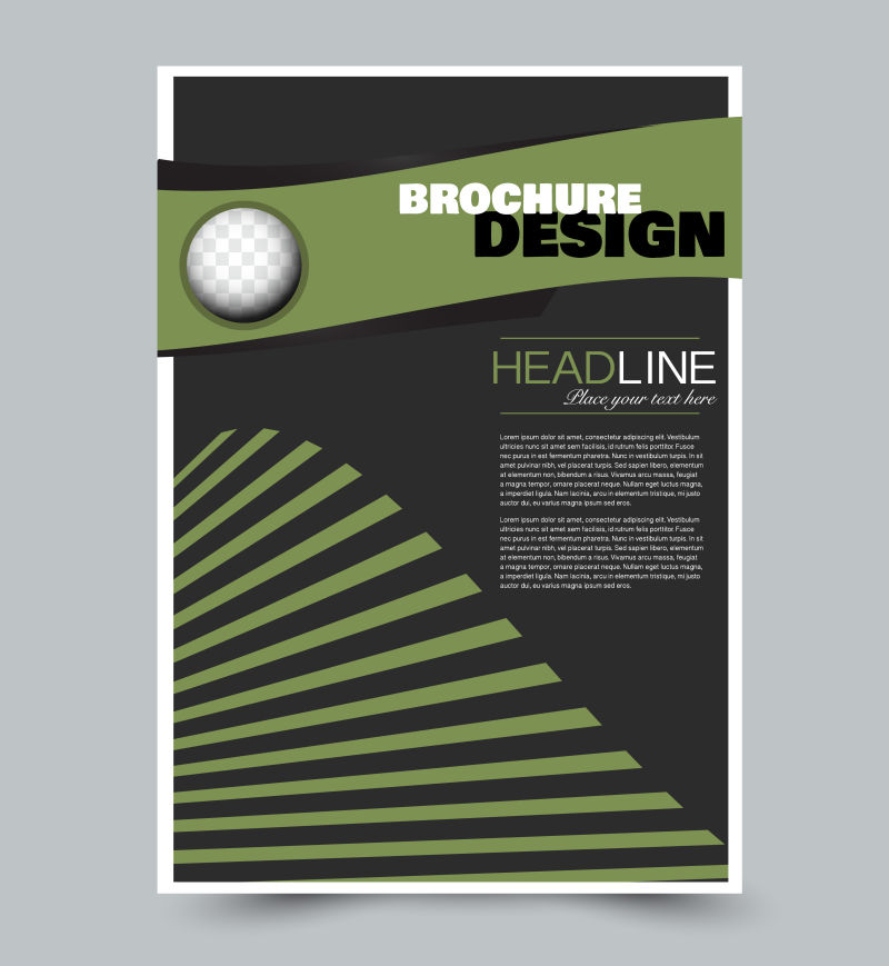 黑色和绿色传单模板抽象小册子设计年度报告包括背景商业教育广告可编辑矢量图