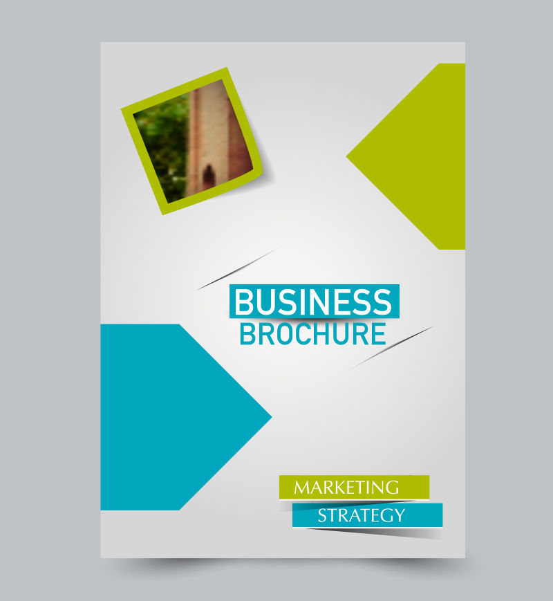 蓝色和绿色传单矢量设计模板集商业手册年度报告或杂志封面