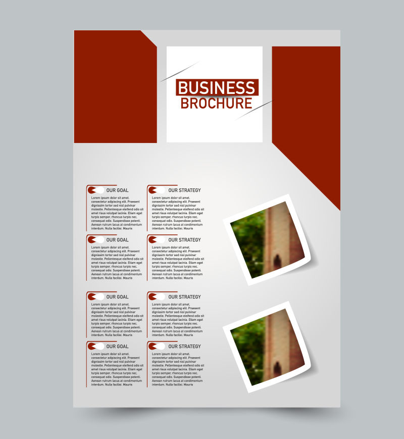 红色传单矢量设计模板集商业手册年度报告或杂志封面