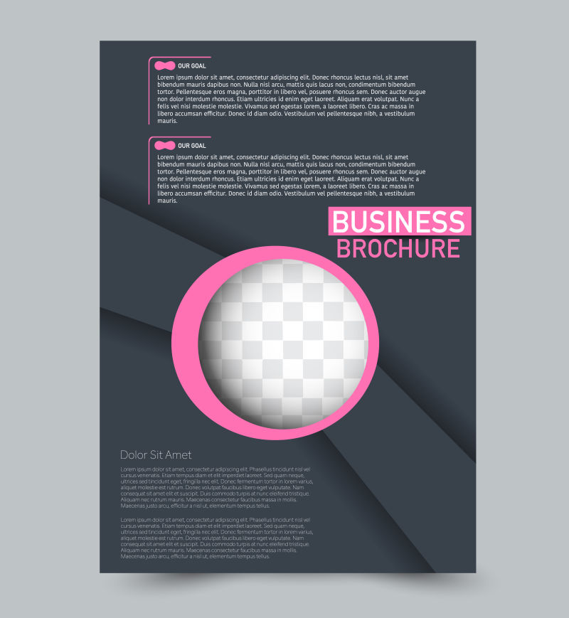 粉红色矢量传单模板抽象小册子设计年度报告包括背景商业教育广告可编辑插图