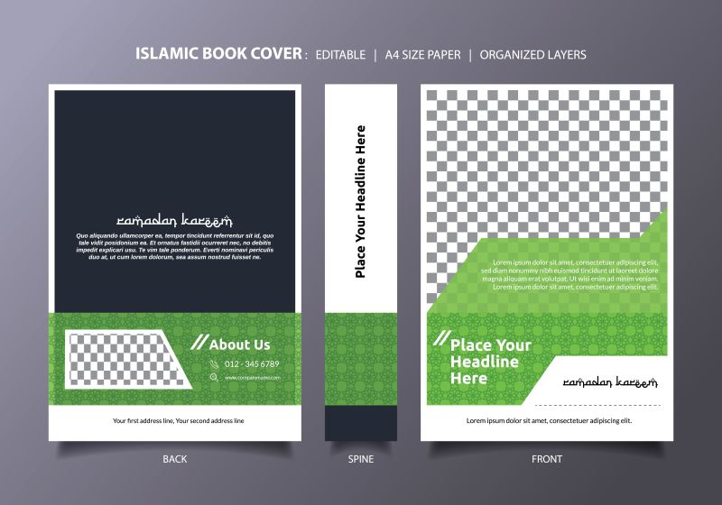绿色伊斯兰书籍封面模板