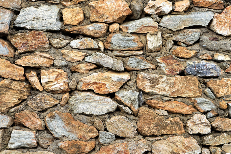 石砌鹅卵石墙面纹理粗石背景