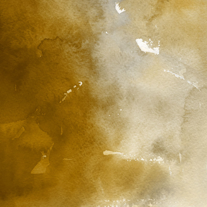 白纸背景上的金色奢华墨水和水彩纹理-油漆泄漏和ombre效应-手绘抽象形象