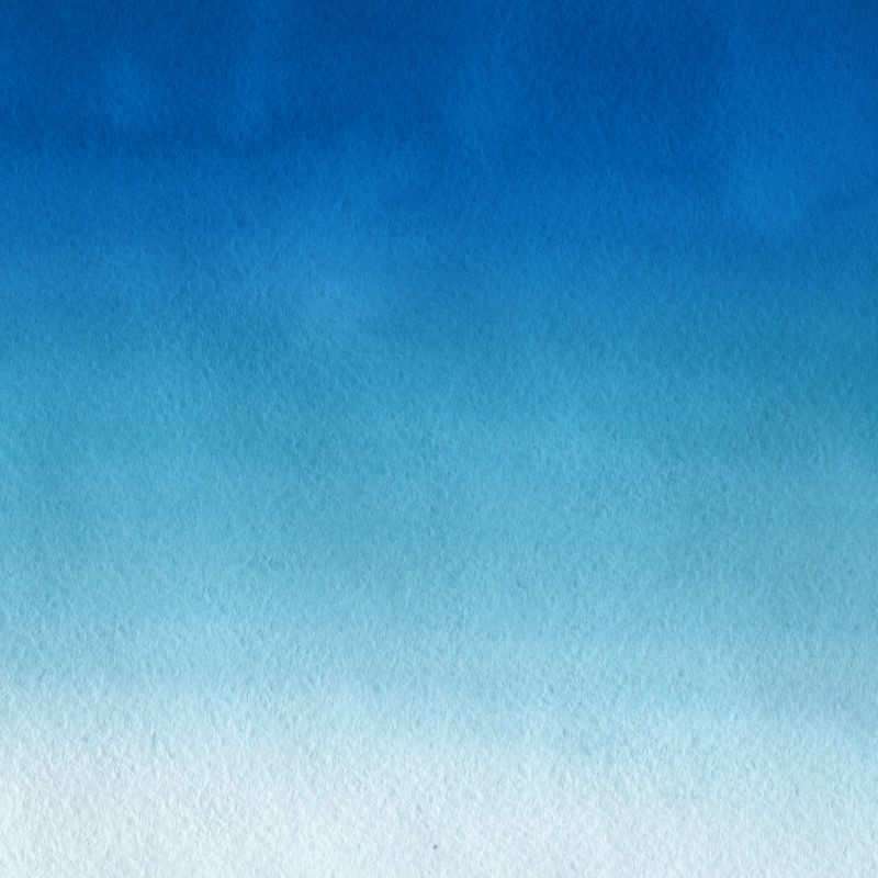 彩色冬季蓝墨水和水彩画纹理的白纸背景-油漆泄漏和ombre效应-手绘抽象形象