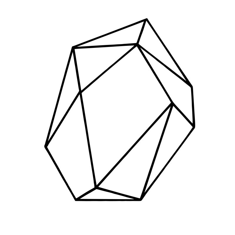 矢量几何形式-独立的插图元素-几何石英多边形水晶石马赛克形状紫水晶宝石