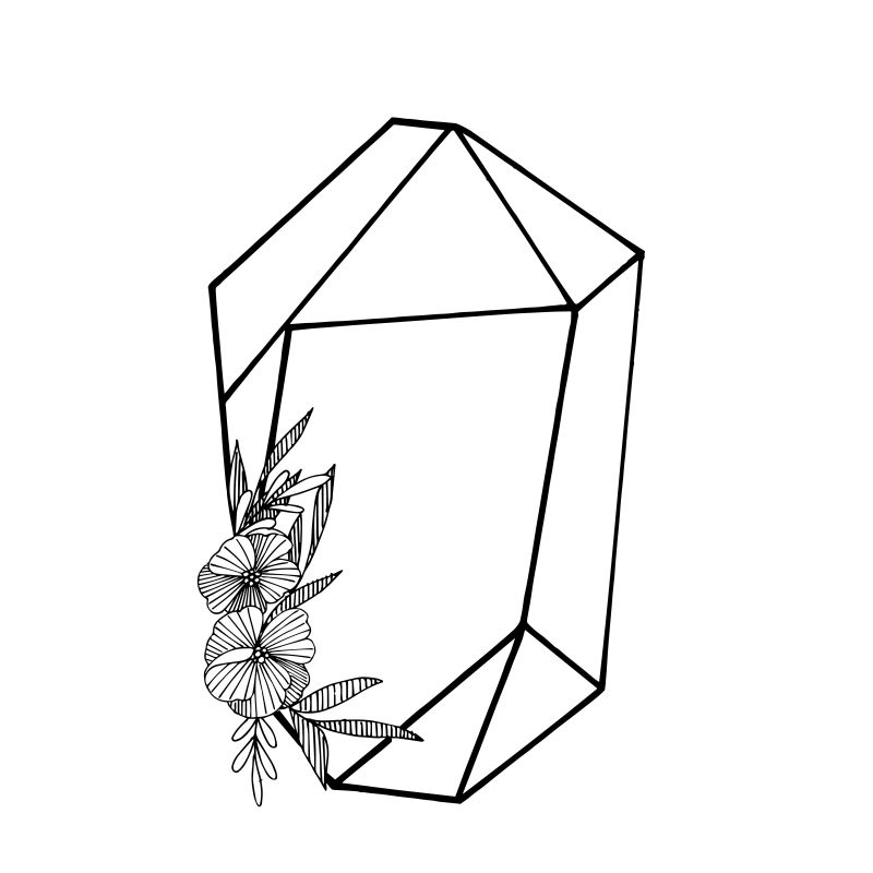 Vector钻石珠宝矿物-独立的插图元素-几何石英多边形水晶石马赛克形状紫水晶宝石