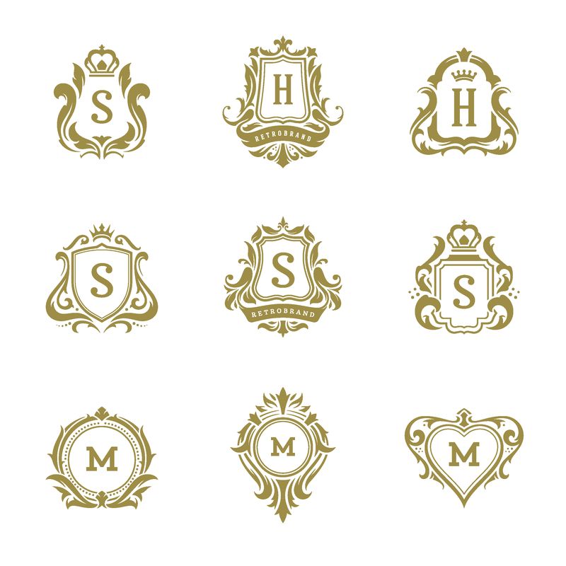 矢量字母花纹logo图片素材