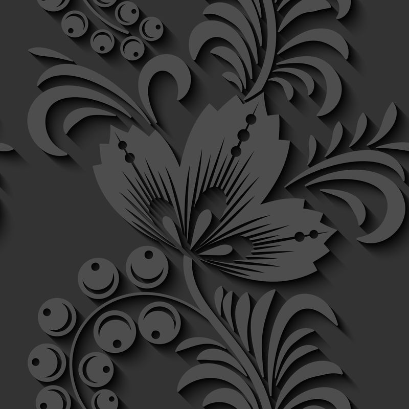 花卉3D无缝图案