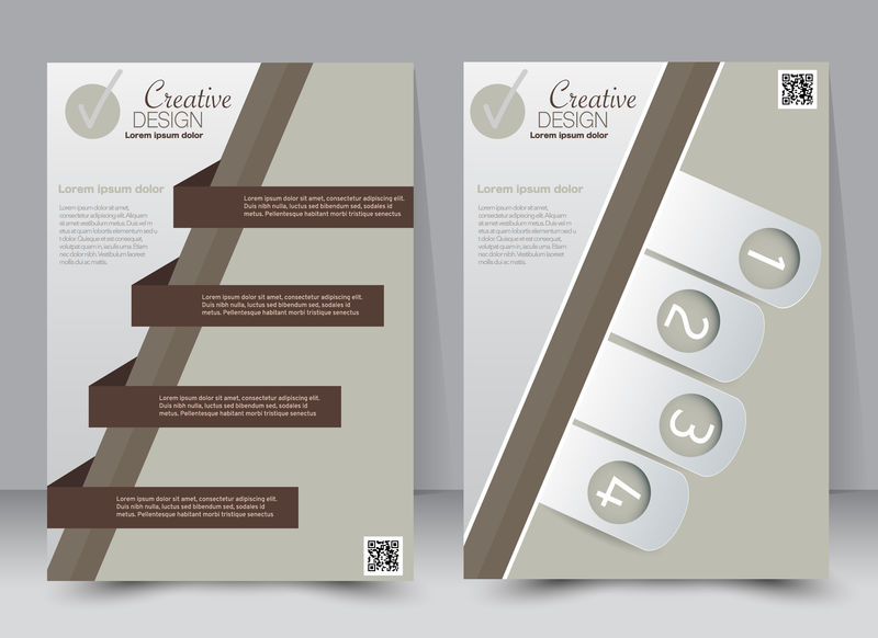 传单模板商业手册可编辑的A4海报设计教育介绍网站杂志封面布朗颜色