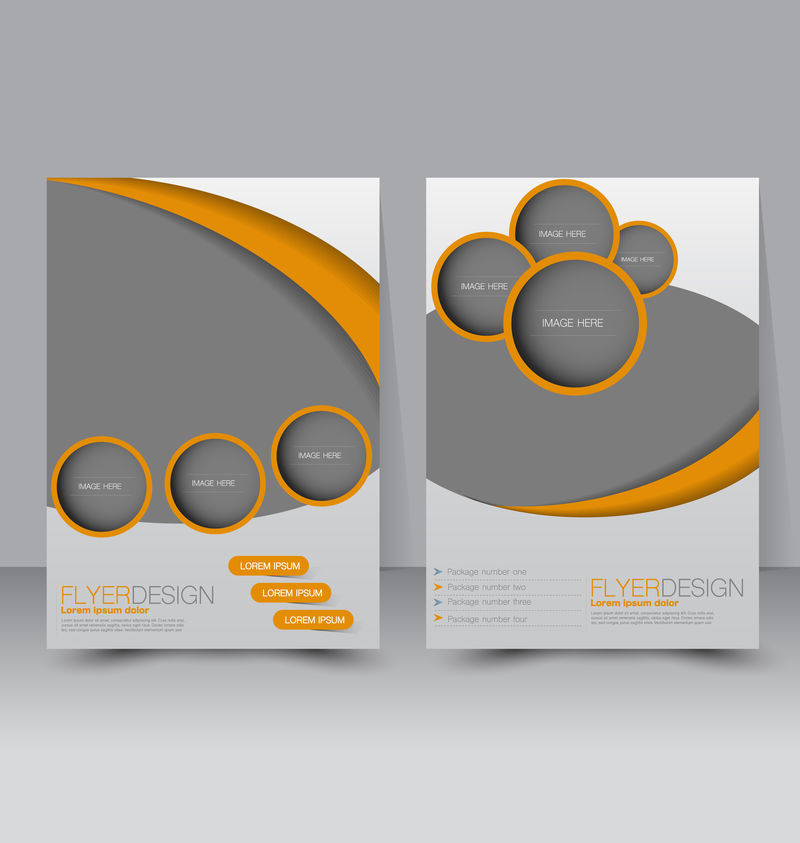 飞片模板商业手册编辑A4海报设计教育演示网站杂志封面橙色