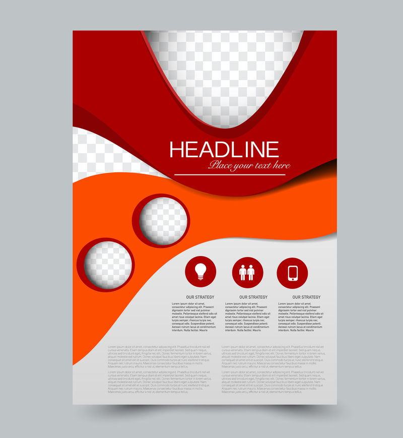 红色和橙色矢量传单模板抽象小册子设计年度报告包括背景商业教育广告可编辑插图
