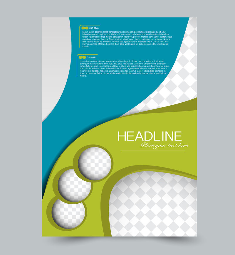 蓝色和绿色矢量传单模板抽象小册子设计年度报告包括背景商业教育广告可编辑插图