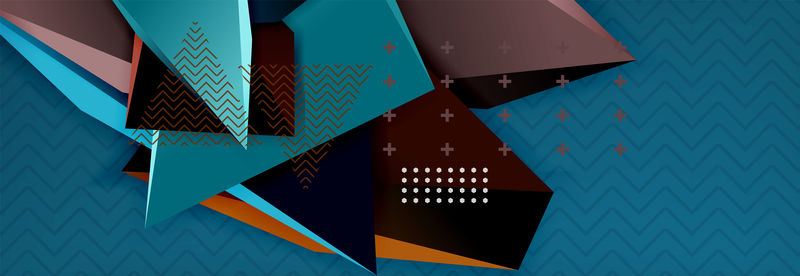 三维三角形几何背景折纸样式的图案三角形用于装饰设计海报设计线路设计现代演示模板