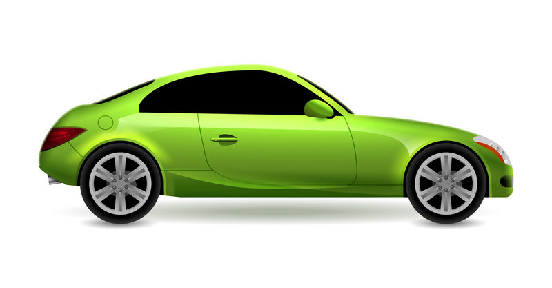 3184022矢量绿色汽车轿跑车独立侧面图