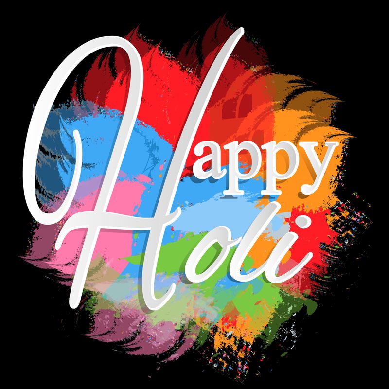 印度色彩节快乐设计海报和传单礼品卡艺术的绘画元素用于卡片设计的Happy Holi矢量元素Happy Holi设计