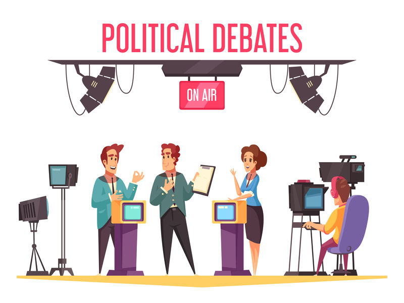 电视政治辩论插画