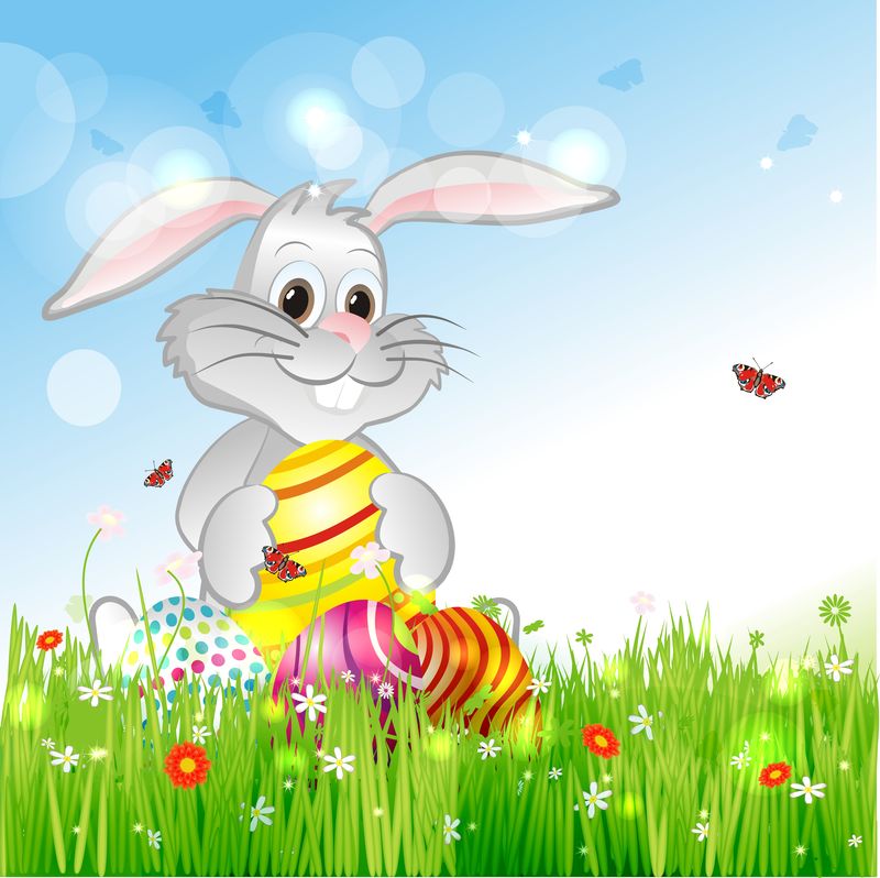 复活节快乐兔子卡通
