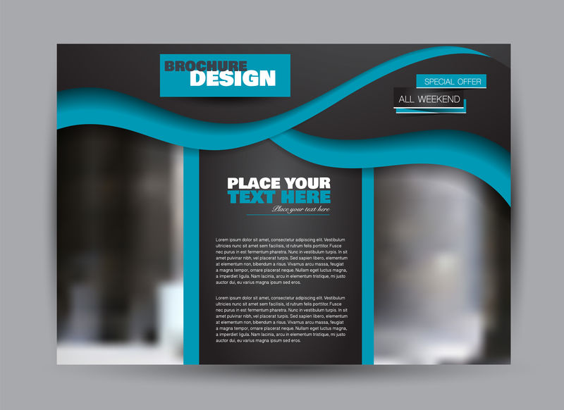 传单宣传册广告牌模板设计商业教育学校介绍网站景观定位黑色和蓝色可编辑矢量图