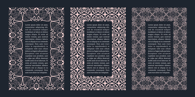 东方金矢量线设计模板卡片和明信片用穆斯林花架