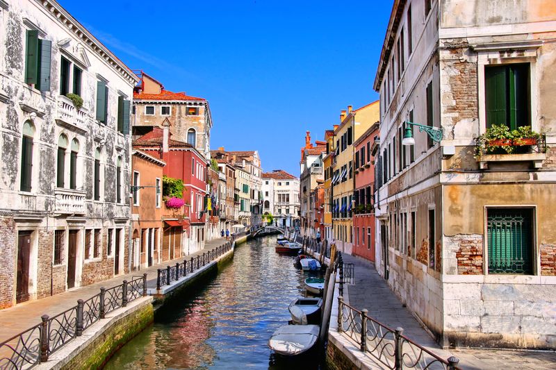 意大利威尼斯运河的美景