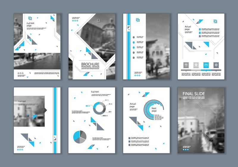 此模板是最佳的企业演示文稿-用于市场营销和广告传单和横幅年度报告-深灰色背景上的蓝色和黑色元素