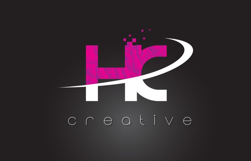h c h c创意字母设计白粉色