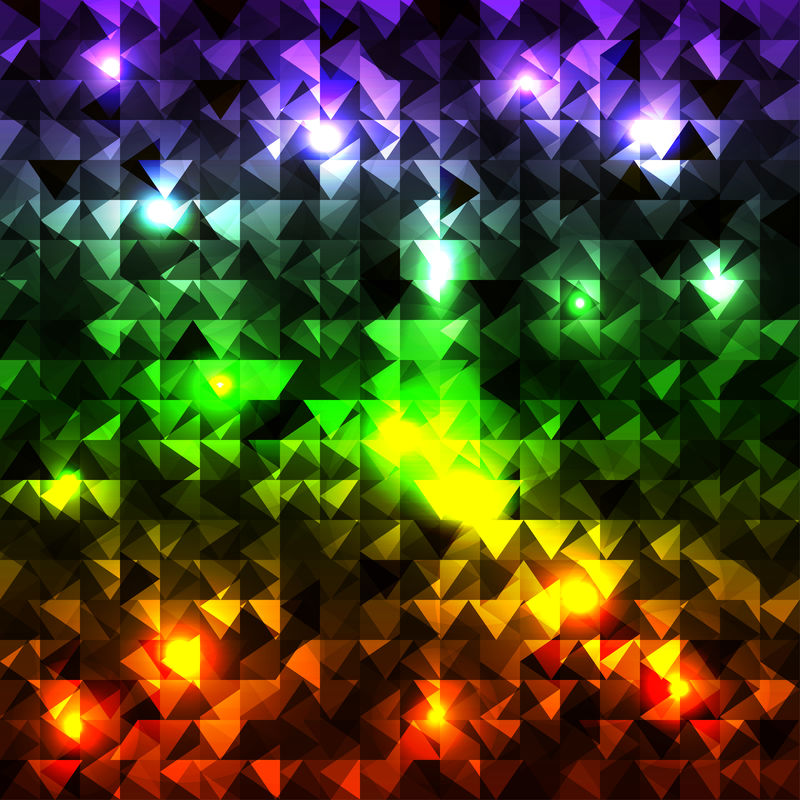 深色多色-彩虹矢量三角形马赛克模板-折纸风格的创意几何插图和渐变-该模板可以用作手机的背景