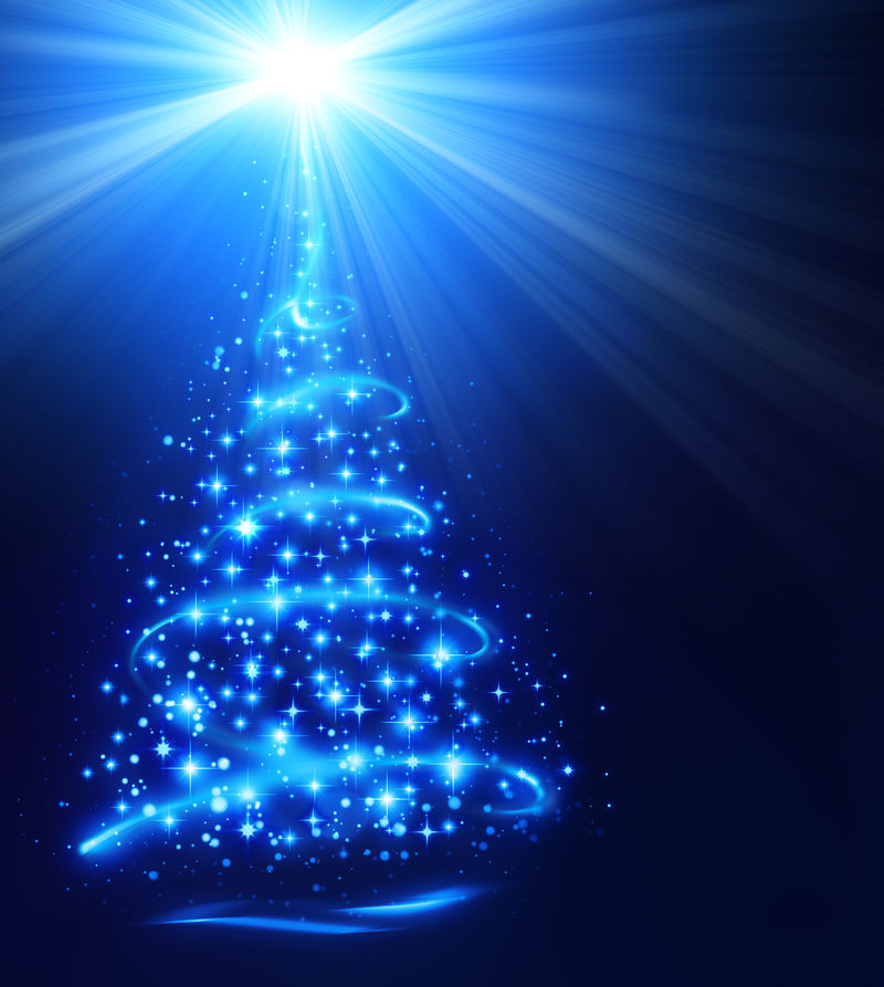 闪耀星星的圣诞树