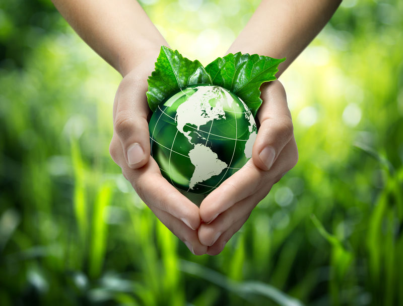 绿色的星球在你的手-美国-环境的概念