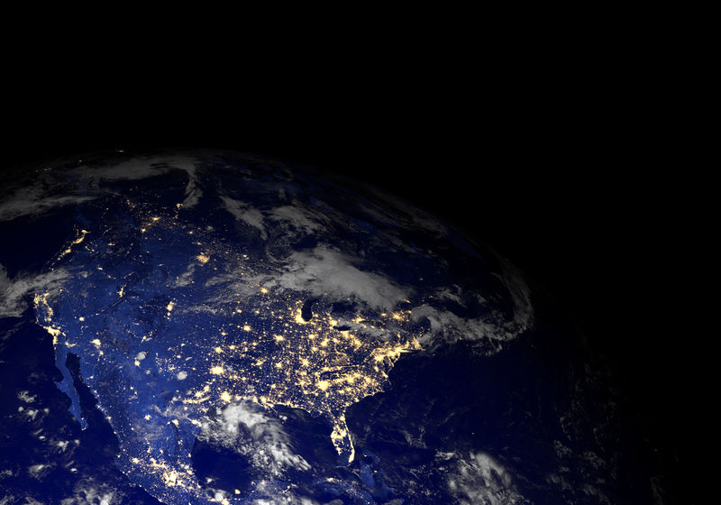 夜晚从太空来的地球这张图片的元素由美国宇航局提供其他方向可用