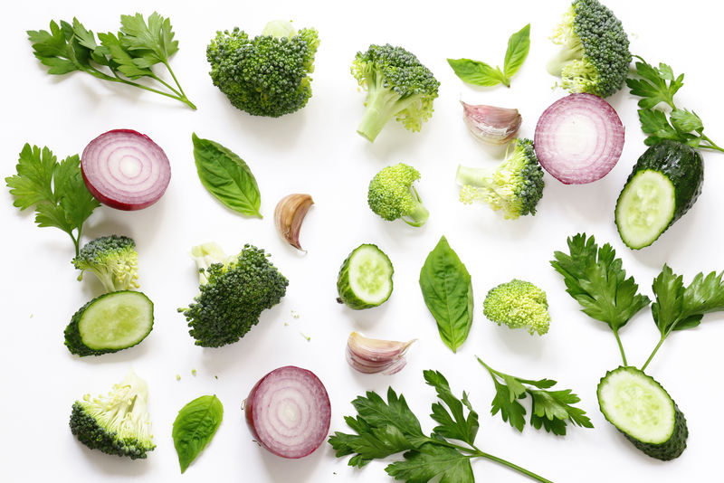食物背景健康饮食蔬菜和草药