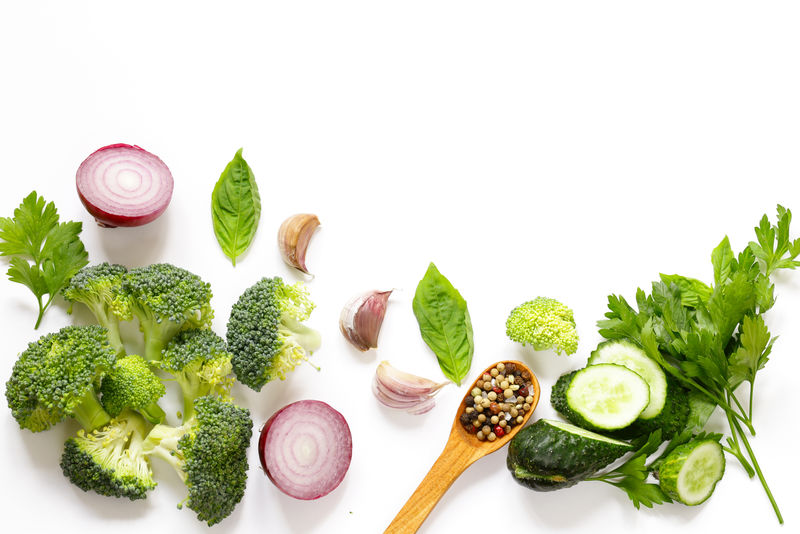 食物背景健康饮食蔬菜和草药