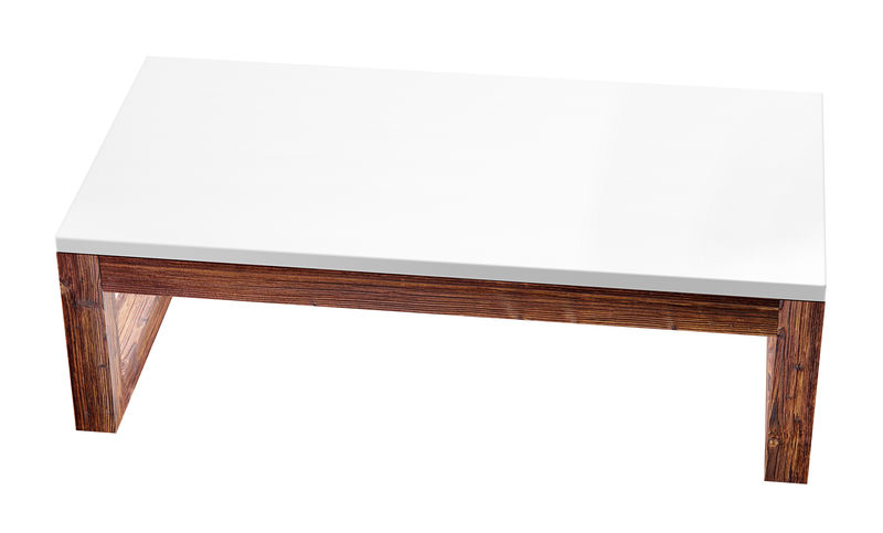 白色背景的现代矮桌三维渲染图像